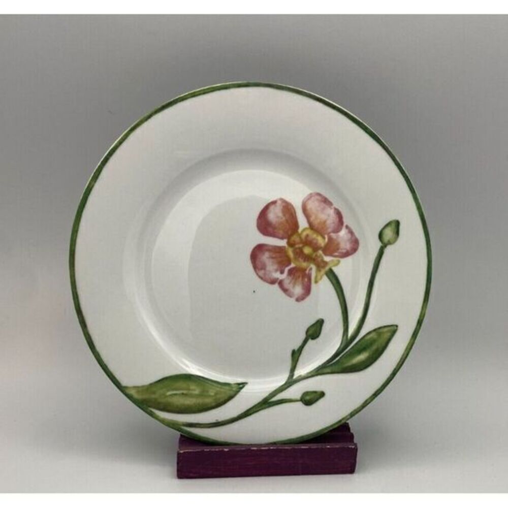 Pier 1 One Floral Salad‎ Appetizer Plate (s) Pink Flower